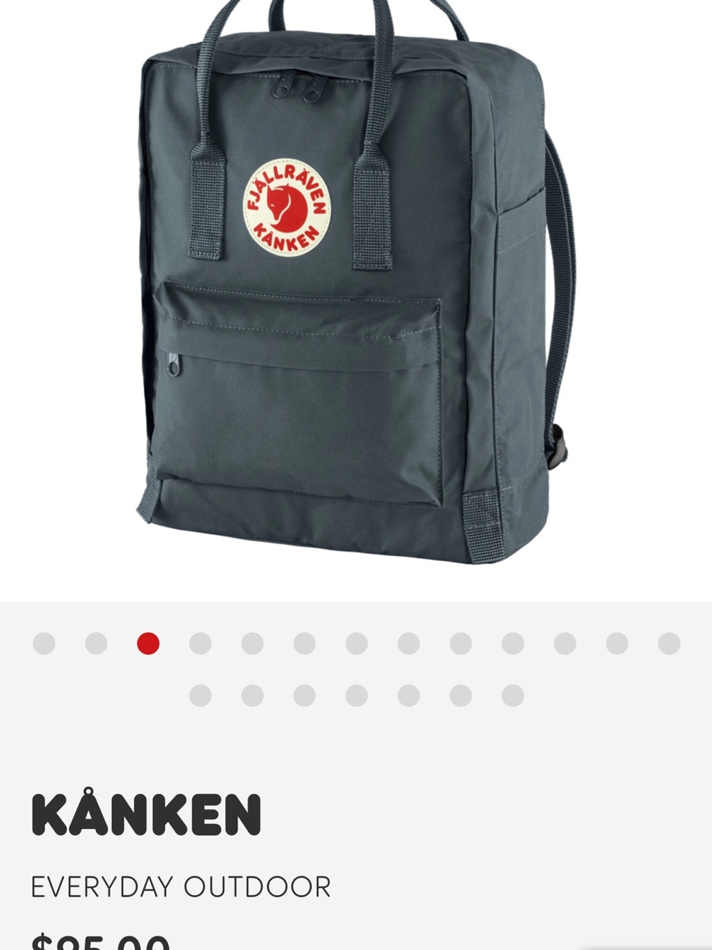 Fjallraven Kanken backpack. Very good condition. Color Graphite/Dark green. - Picture 13 of 16